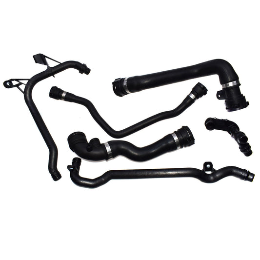for BMW E46 6Pcs Upper Lower Thermostat Expansion Tank Water Radiator Hose Set