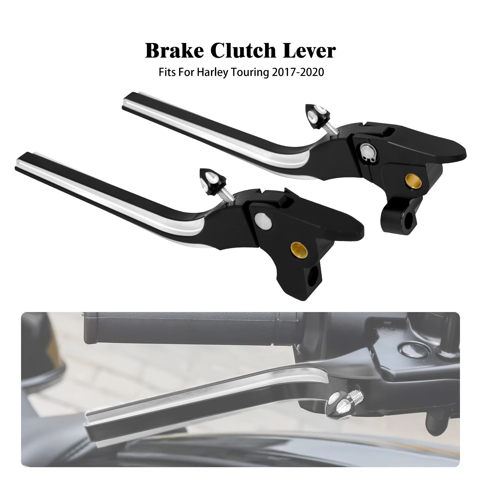 Black Brake Clutch Levers for Harley Touring Street Electra Road Glide 2017-2020