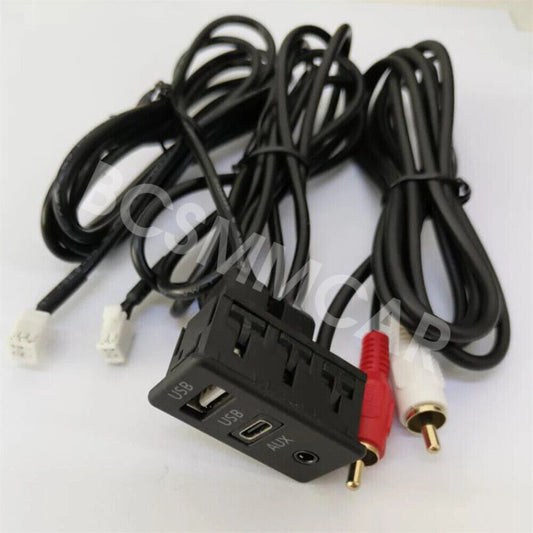 4 Pin 6 Pin to USB+TYPE-C+RCA Audio AUX Cable Adapter for Car Stereo Navigation