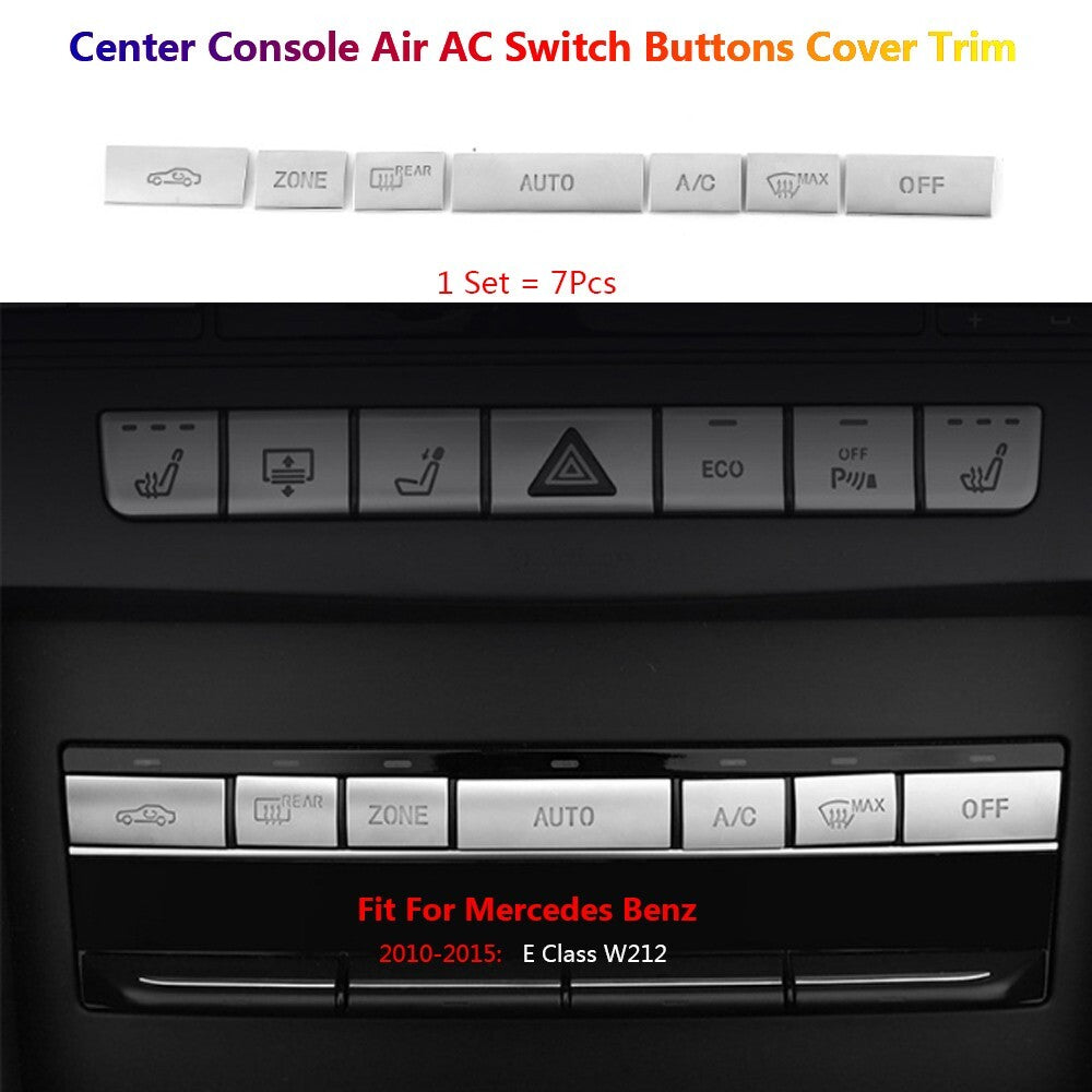7x for Mercedes-Benz E W212 Car Interior Center Console Air AC Switch Cover Trim