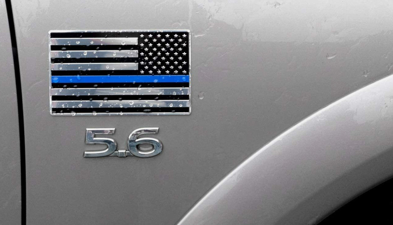 Car side fender rear trunk badge silver black blue American flag applicable to Cadillacs