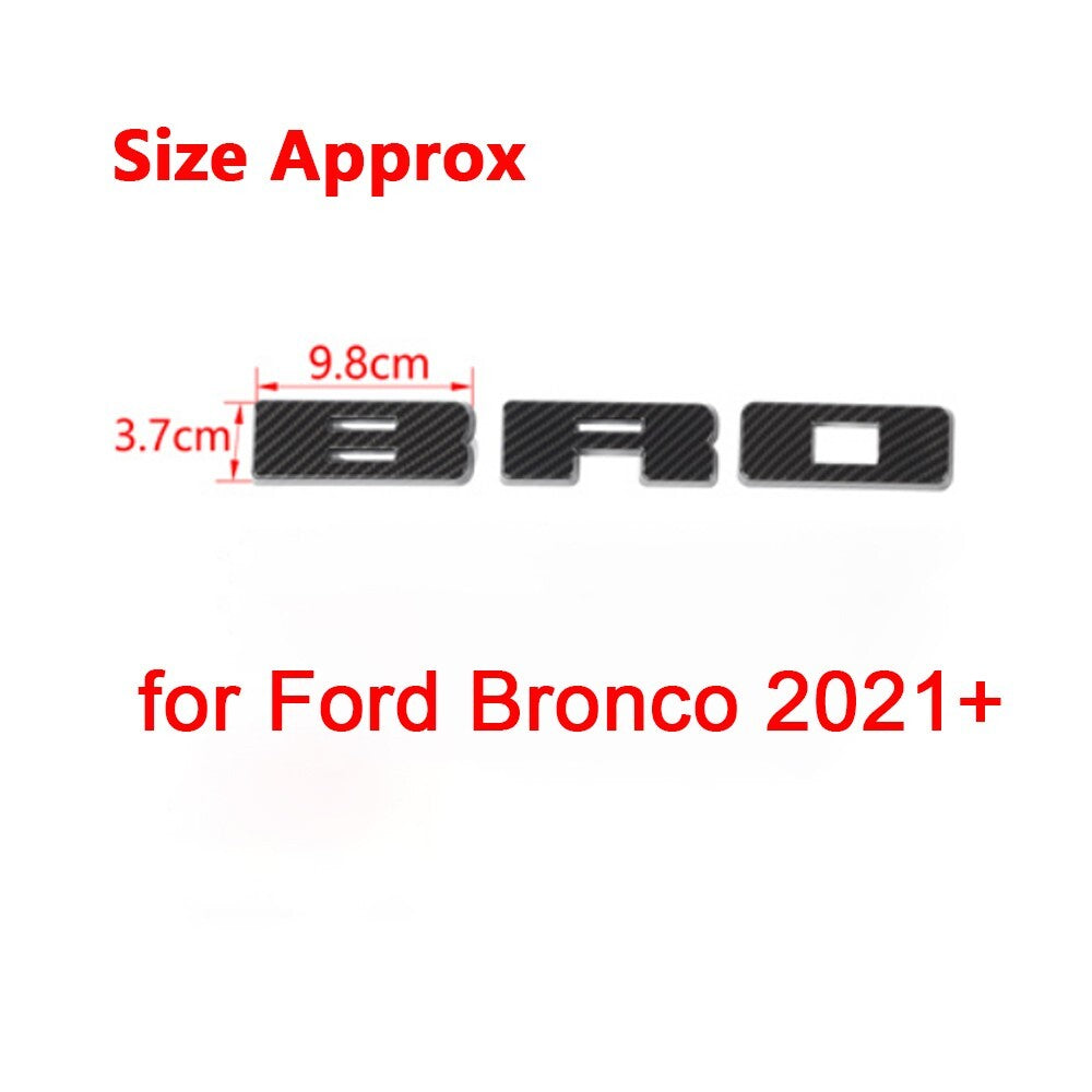 Carbon Fiber Grille Emblem Letter Overlay Decal Cover Trim for Ford Bronco 2021+