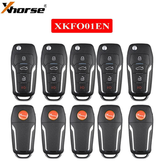 5Pcs Universal Wire Remote Key for Ford Flip Condor 4 Buttons XKFO01EN HK