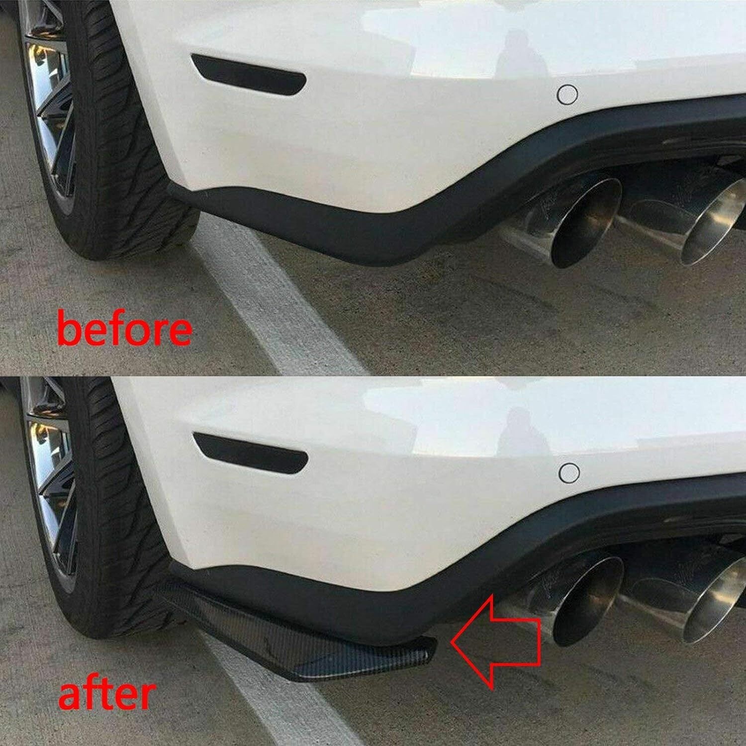 2 for Chevy Camaro SS RS Carbon Fiber Style Rear Bumper Diffuser Splitter Canard
