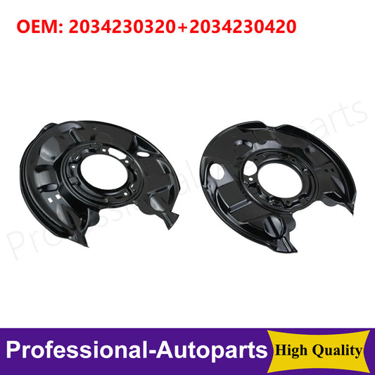 One pair of L+R brake dust covers are suitable for Mercedes-Benz C230, C240, C32, AMG C320, CLK350, and C350.