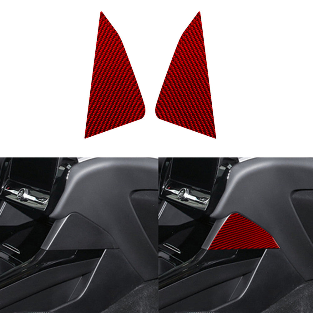2X Red Carbon Fiber Center Console Side Cover Trim for Ford Explorer 2020-2023