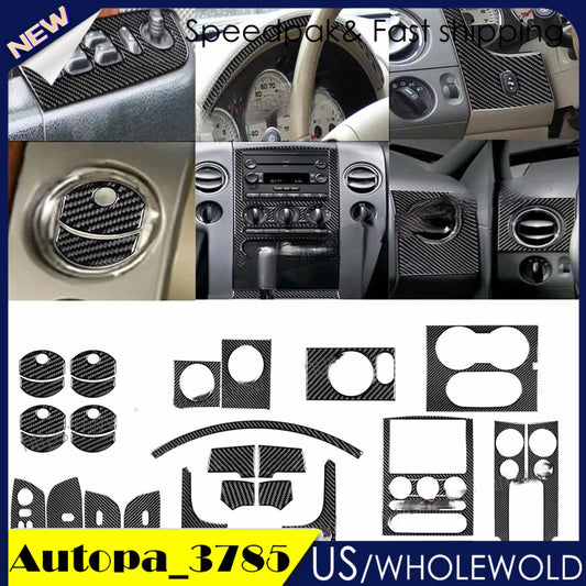 29Pcs Carbon Fiber Full Interior Kit Set Cover Trim For 2004-08 for Ford FX4 F-150