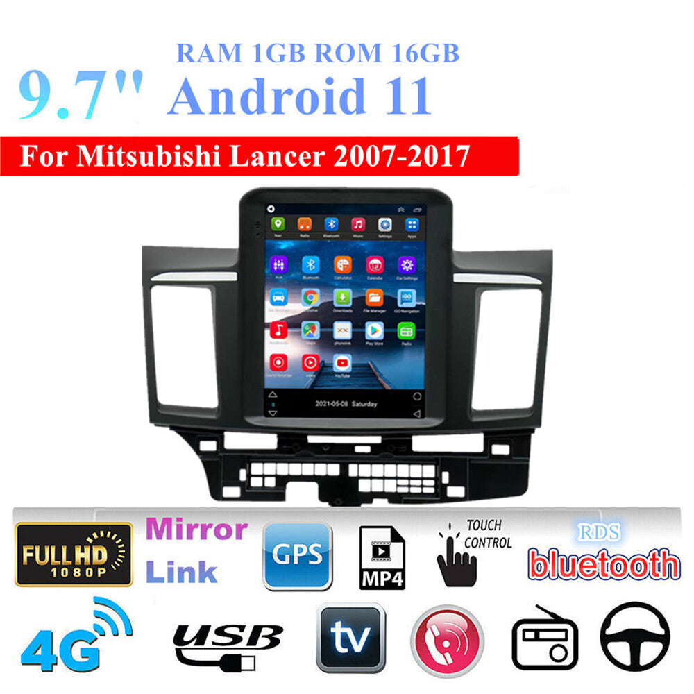 9.7 For 2007-2017 for Mitsubishi Lancer Stereo Radio GPS Nav Android 11.0 Head Unit