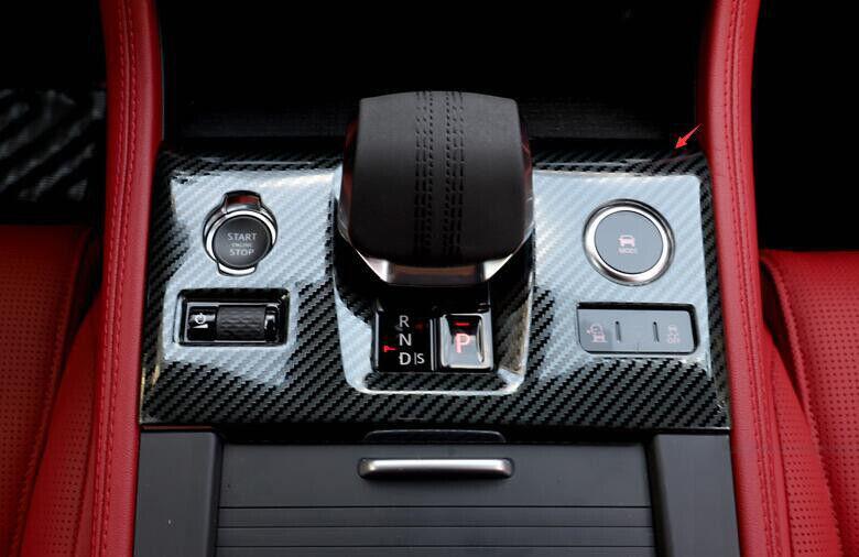 for Jaguar F-PACE 21-22 Carbon Fiber Middle Console Gear Shift Panel Trim
