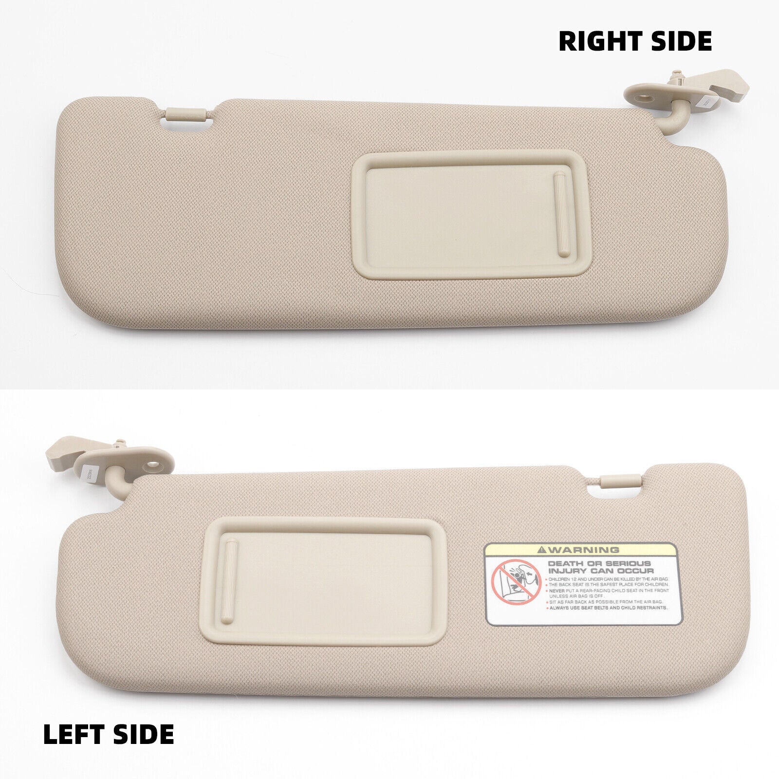 Two-pack of beige left and right sun visors suitable for Hyundai for Elantra 2012 GL 2.0L 852203X000TX