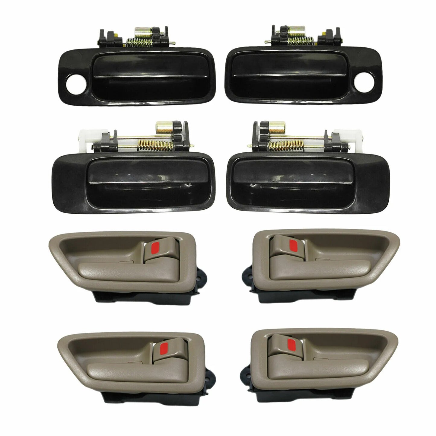 for Toyota for Camry 97-01 Set 8Pcs Black Outside Grey Inside Door Handle Front Rear