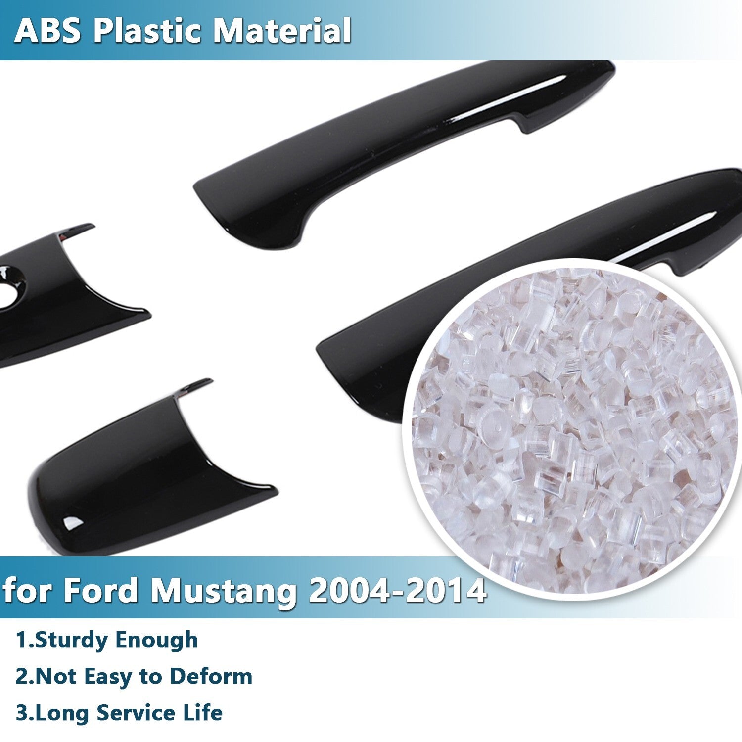 2PCS Door Handle Shell Cover Decor Trim for Ford for Mustang 2004-2014 Accessories
