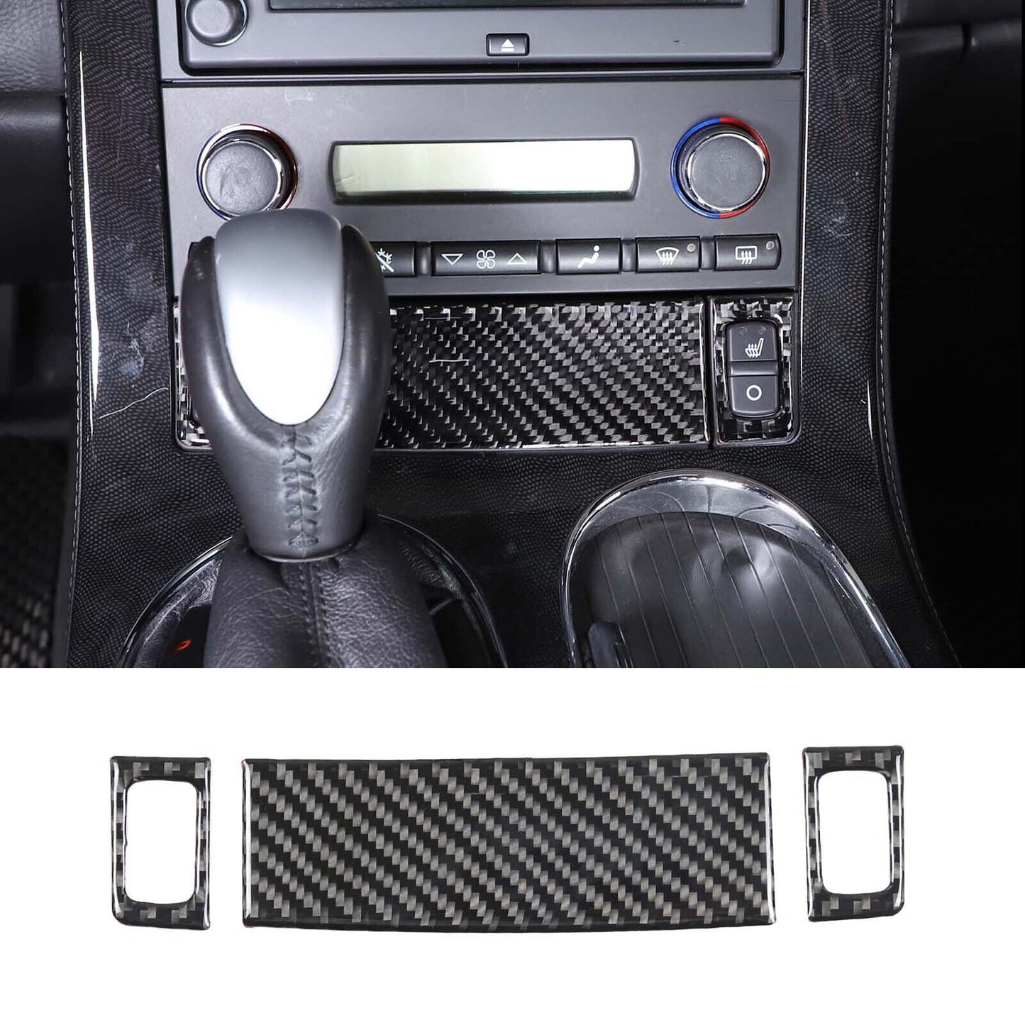 2005-2007 for Chevrolet for Corvette C6 Carbon Fiber for Seat Heating Button Cover Trim