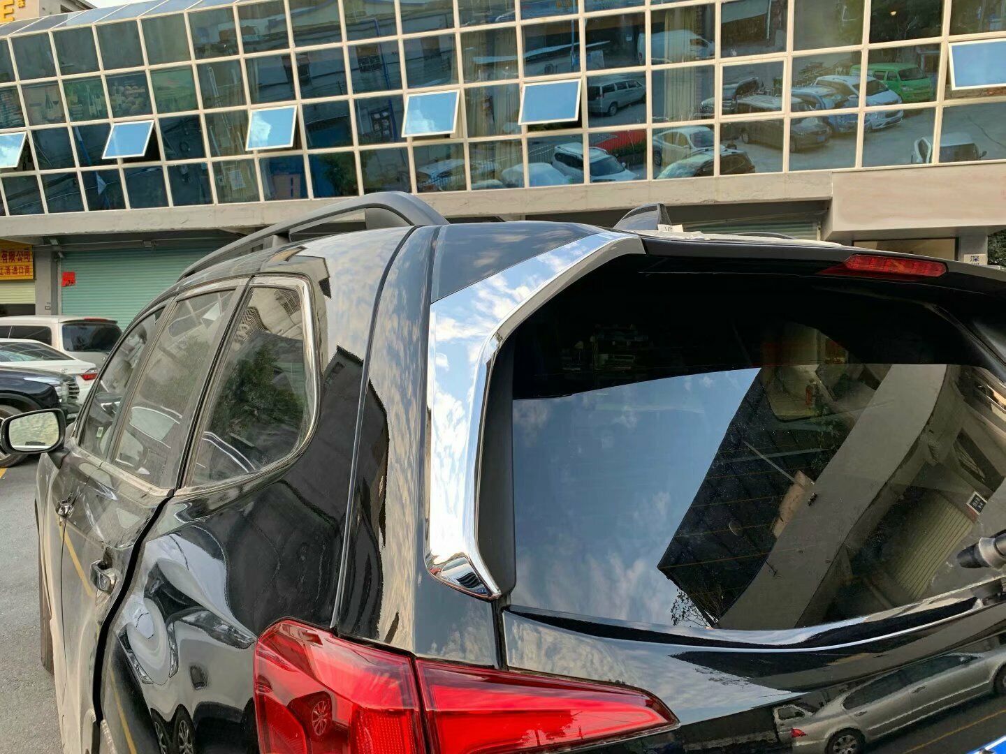 for Subaru Forester ABS Chrome Rear Window Glitter Protective Cover Accessory Sticker