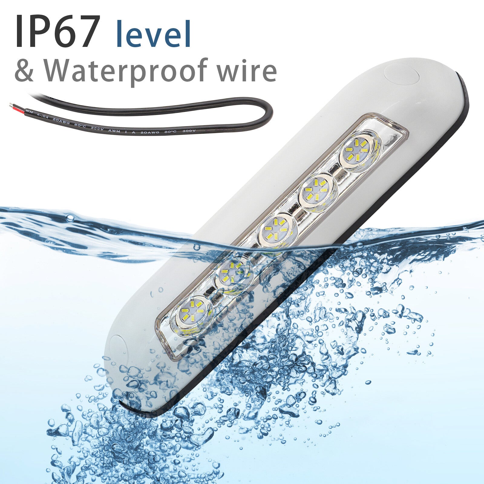 12V RV LED Awning Porch Light Exterior Interior Universal Lamp For Boat Caravan