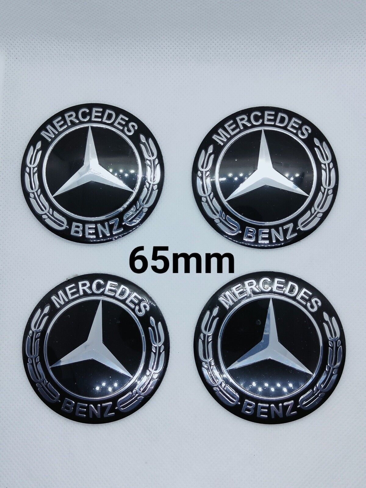 4 stickers for black Centre de Roue Moyeu wheel covers for Mercedes 65mm