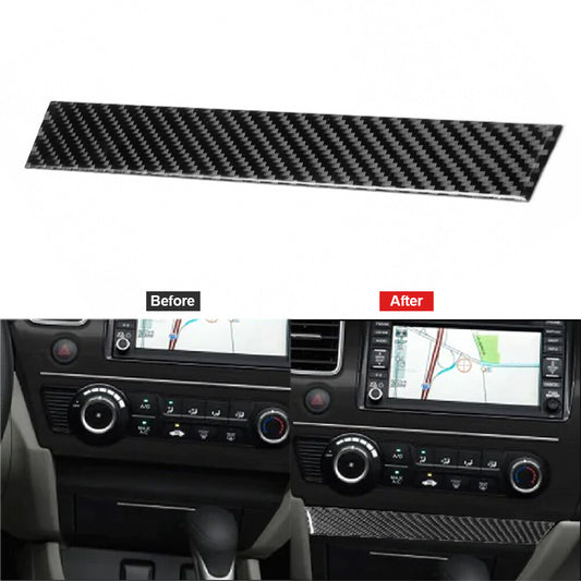 Carbon Fiber GPS Panel Below Frame Decorative Trim Cover for Honda for Civic Coupe2x