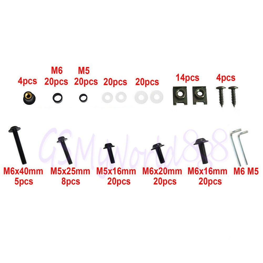 Steel Fairing Bolt KitFit for Kawasaki ZX 6RR ZX 7R ZX 9R ZX 10R ZX 12R