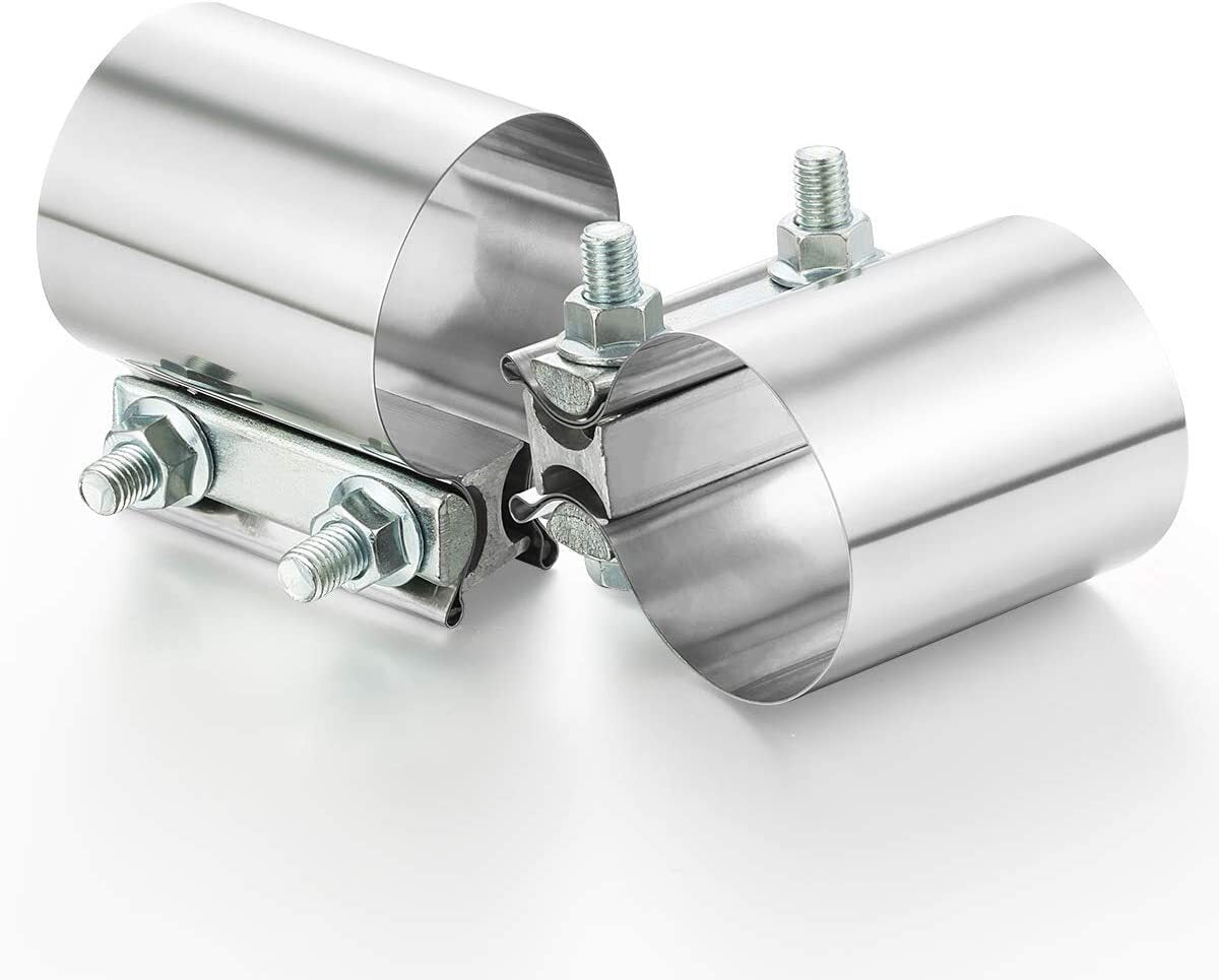 5-inch Butt connector with exhaust clip coupler T-304 exhaust with clip 2-piece set