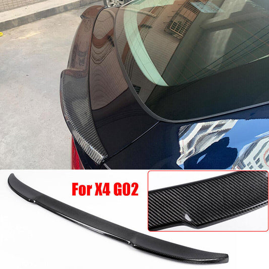 For 2019-2021 for BMW X4 G02 Real Carbon Fiber Car Rear Trunk Wing Spoiler Lip Cover