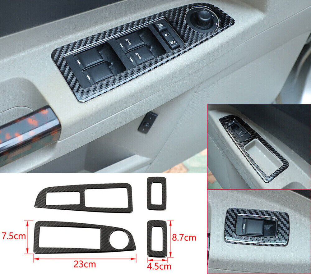 Carbon Fiber Window Lift Switch Trim for Dodge Charger 06-10 for Chrysler 300C 04-09