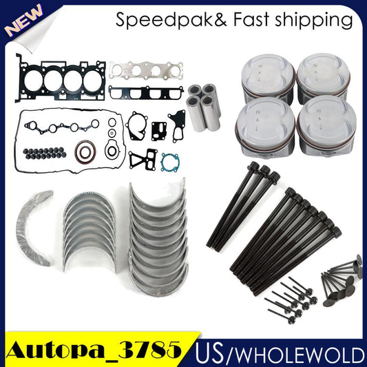 G4KF Engine Rebuild Gasket Kit Head Bolts Pistons Rings 23410-2C400 for Hyundai