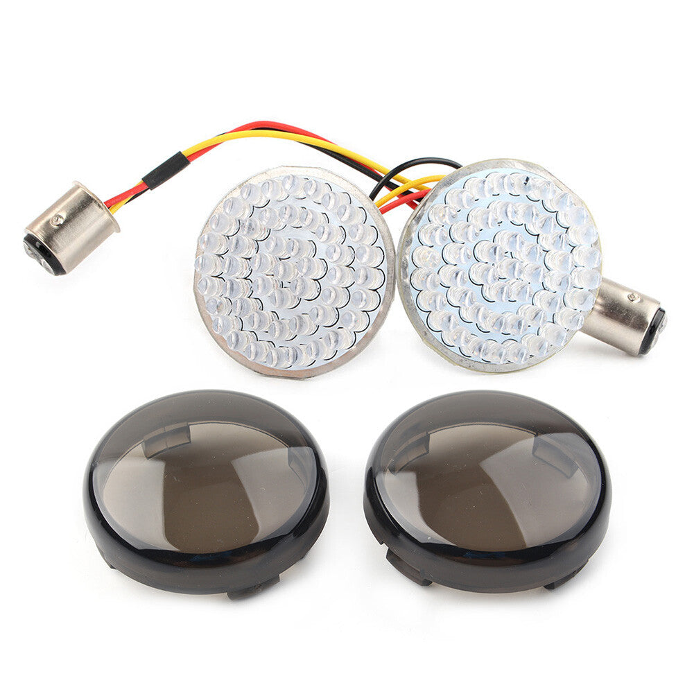 Fit for Harley Dyna Road Street Glide Smoke Front Turn Signal LED Light Panel