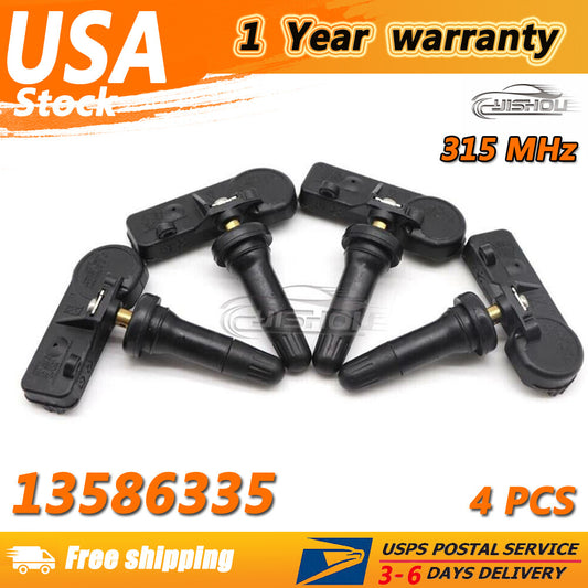 Set of 4pcs TPMS Tire Pressure Monitoring Sensors 13586335 Fit for Chevy for GMC US
