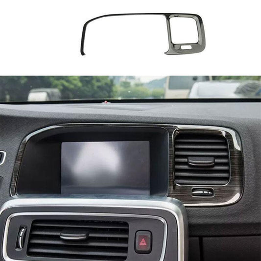 for Volvo S60 2011-2018 Black Titanium GPS Navigation Panel Frame Covers Trim