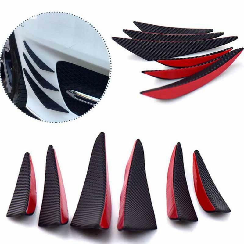 Car Bumper Lip Diffuser Splitter Fin Spoiler Canards Valence Chin Carbon Fiber