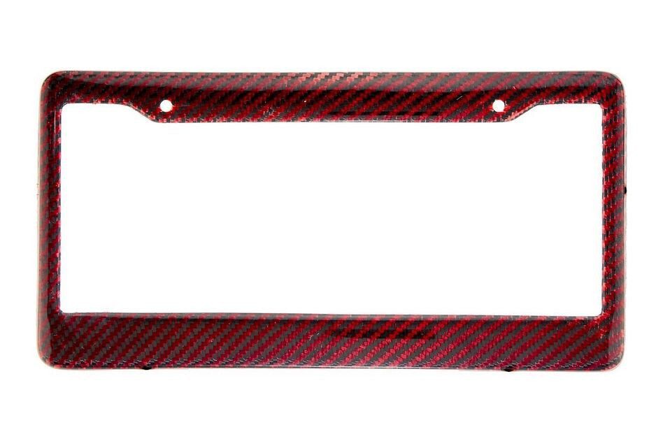 Car license plate frame cover trunk red carbon fiber suitable for Mitsubishi