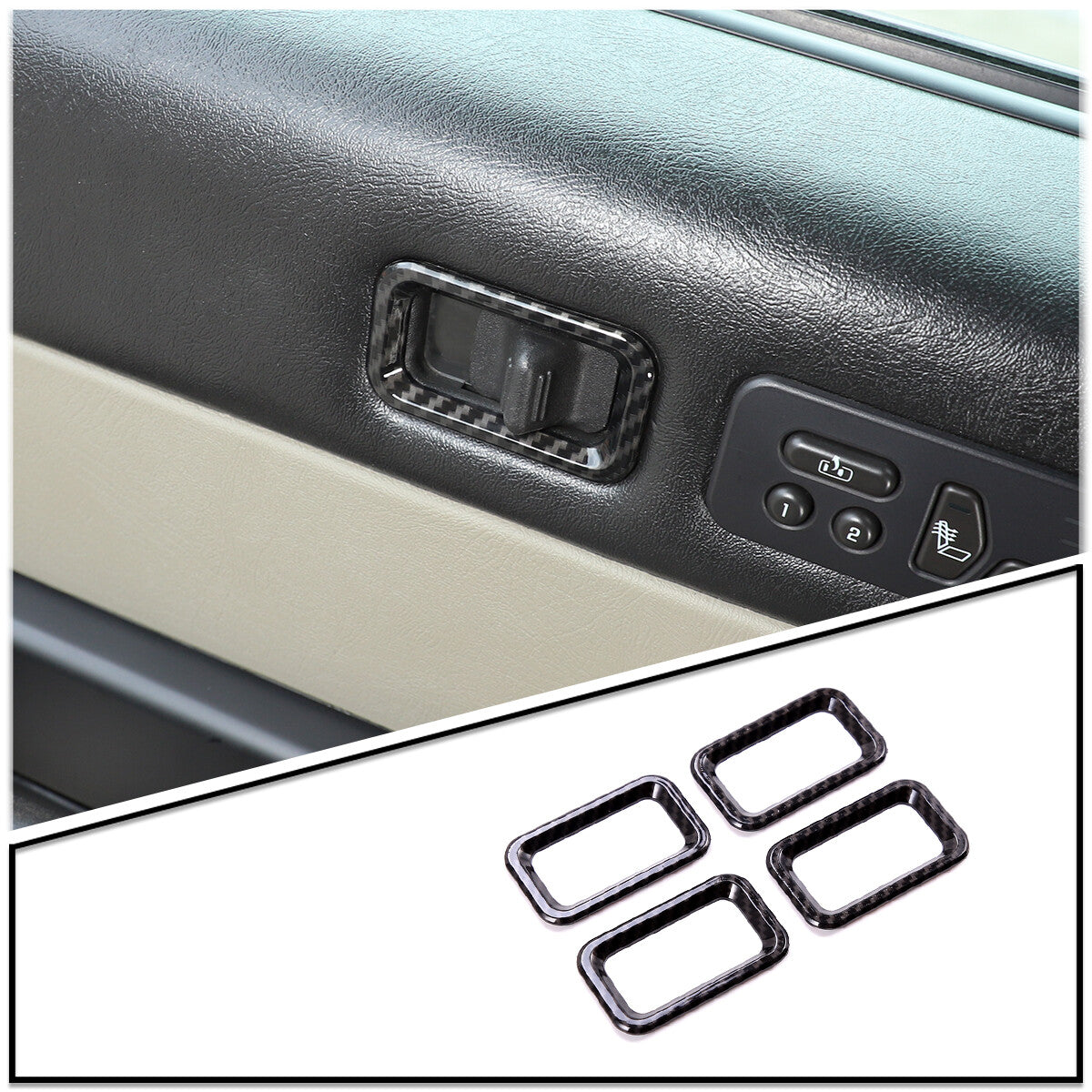 Carbon fiber ABS internal gear shift box decorative cover for Tundra Redwood 2022 - 23