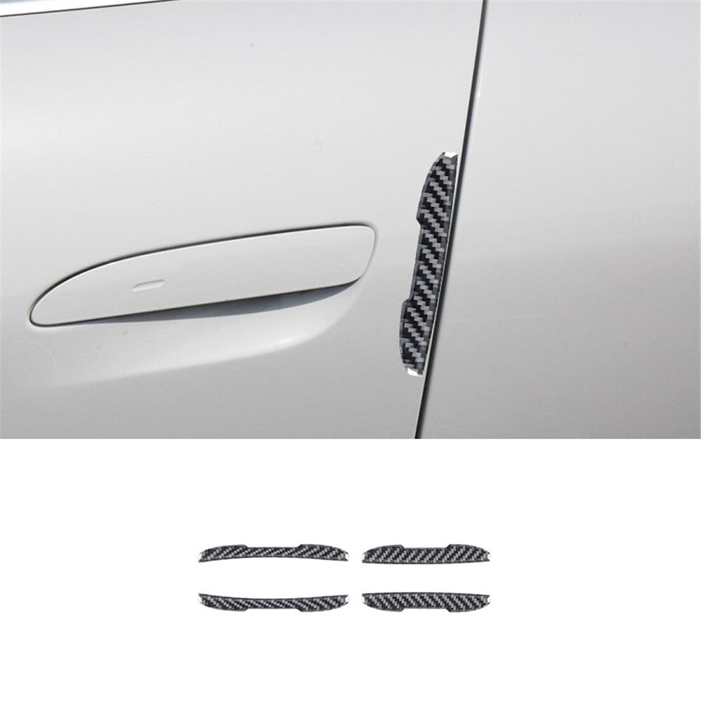 4Pcs Carbon Fiber Exterior Door Anti-collision Cover Trim for Porsche Taycan