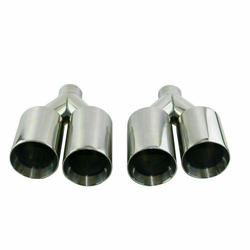 2PCS 2.5inch inlet Universal Polished Car Dual Exhaust Tips for 2.5 4 Tips