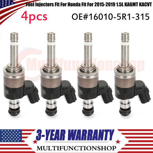 4X Fuel Injectors 16010-5R1-315 Fit for Honda Fit For KA6MT KACVT 2015-2019 1.5L