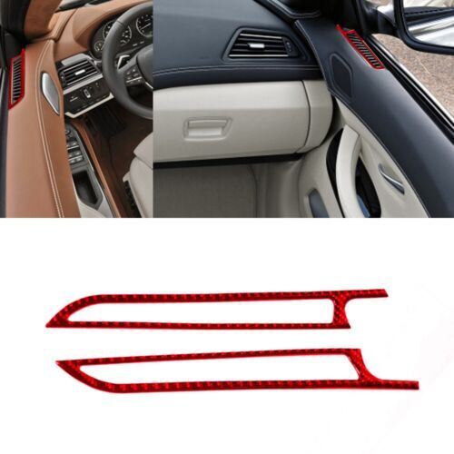 Red Carbon Fiber Door Air Vent Outlet Cover Trim for BMW 6Series F12 F13 2011-18