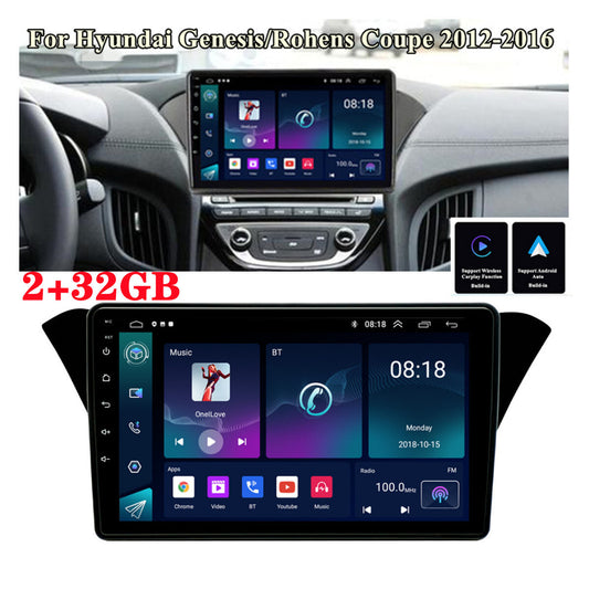 9 For 12-16 for Hyundai for Genesis Coupe Carplay 2+32GB Radio Stereo GPS Nav Head Unit