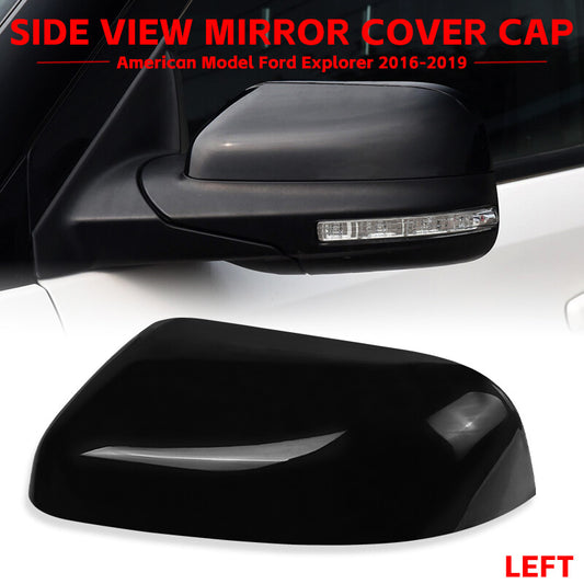 Black Left Driver Side Mirror Cover LH Fit for Ford EXPLORER 2016 2017 2018 2019