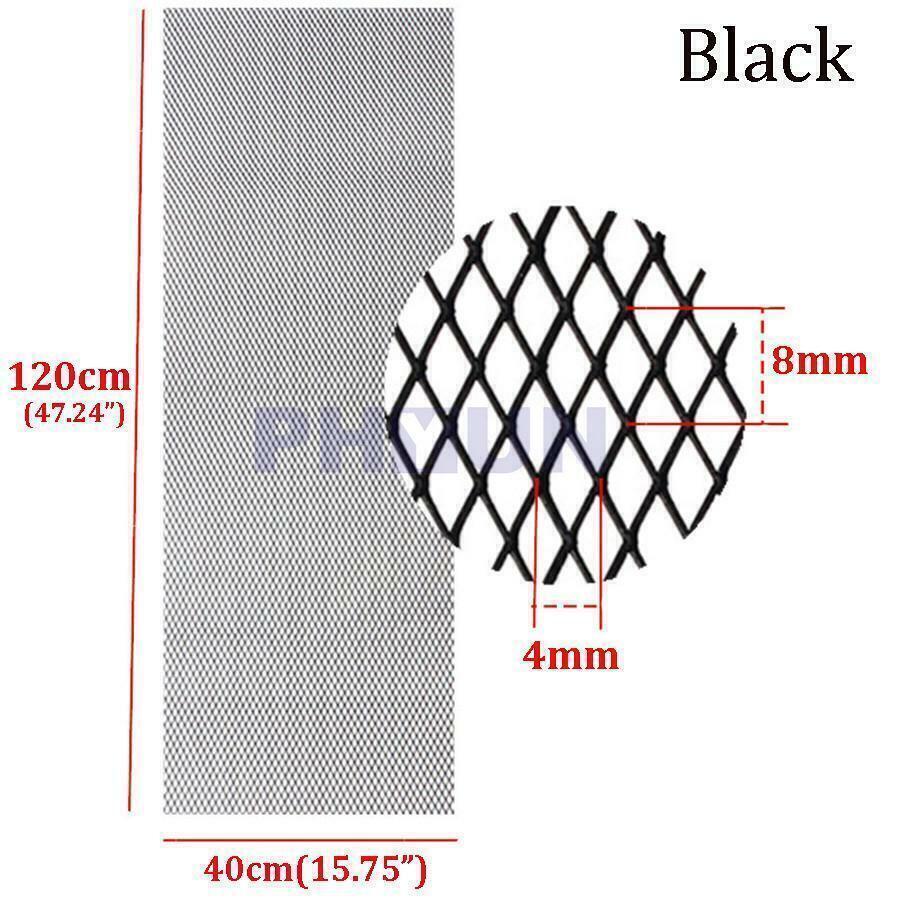 47x15.8 Aluminum Black Mesh Grill Cover Car Bumper Fender Hood Vent Grille Net