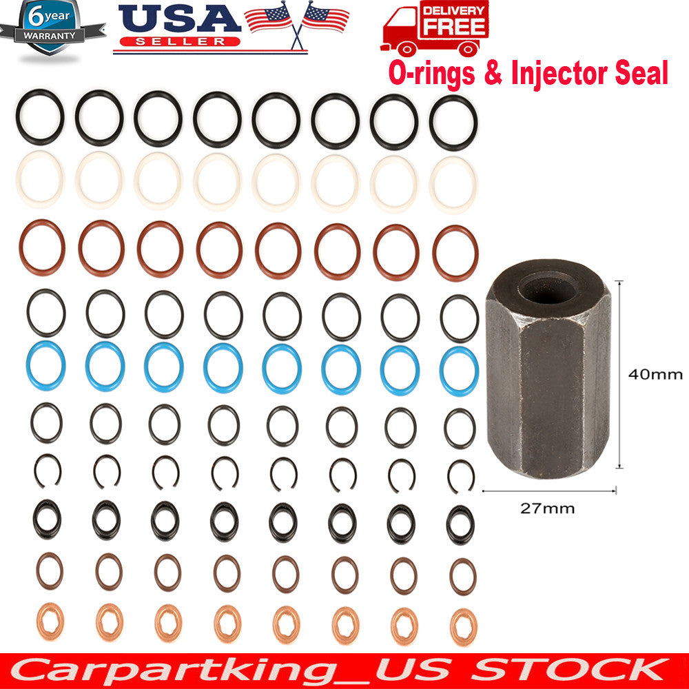 Oil Rail Leak Repair Kit Tool O-rings + Injector Seal for Ford 6.0L
