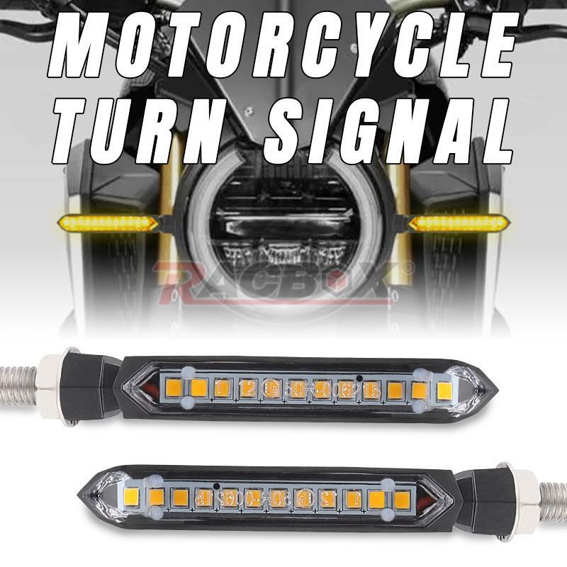 4pcs Motorcycle LED Turn Signals Amber Light Flowing for Kawasaki ZX636 KLX250S