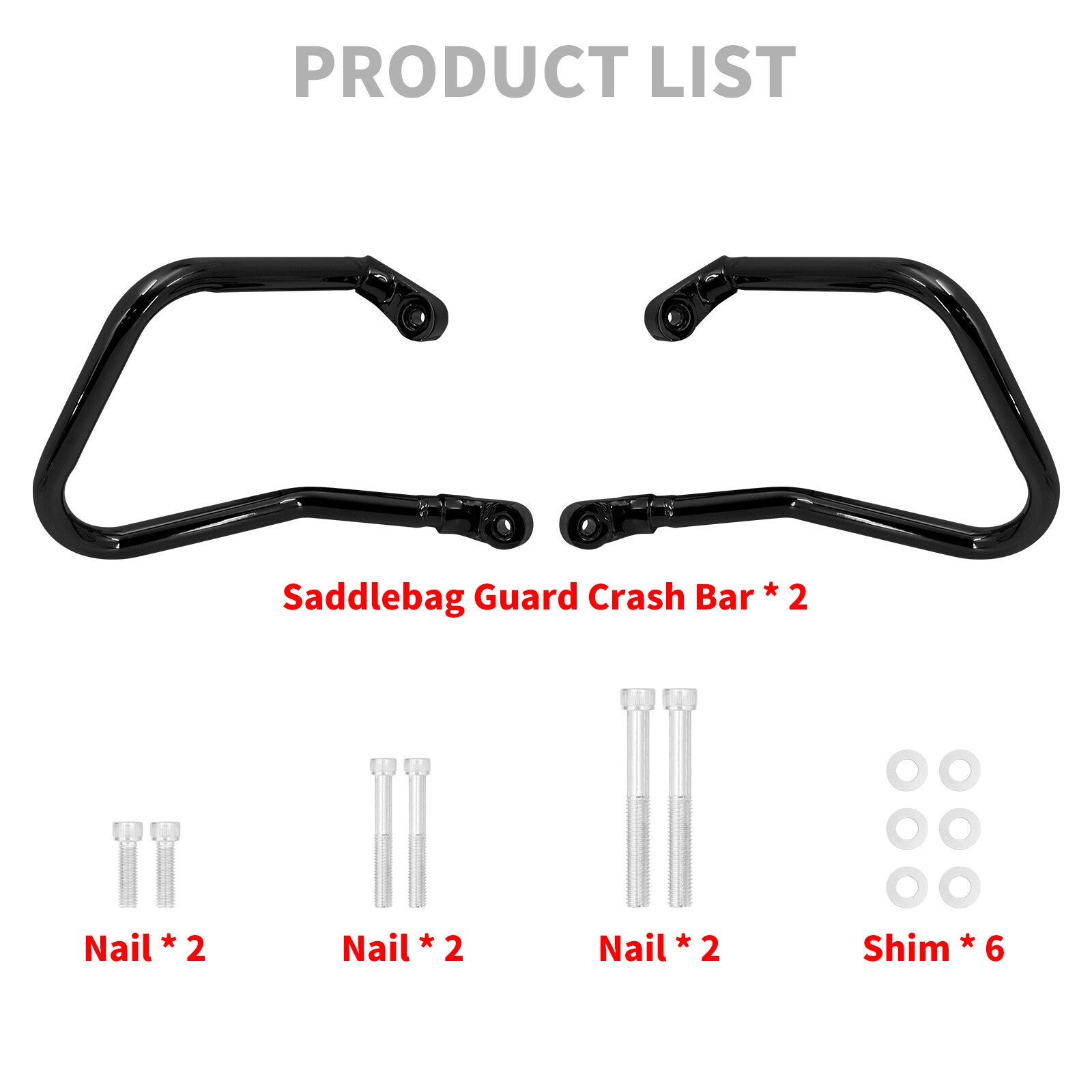 Black Rear Saddlebag Guard Crash Bar for Harley Softail Heritage Classic 18-23