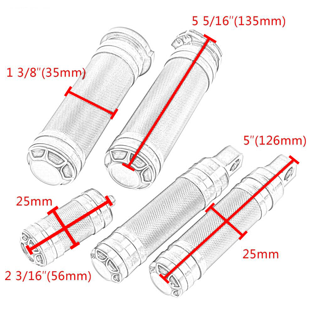 CNC Hand Grips Shifter Peg Foot Pegs Footrests for Harley Touring Dyna Sportster
