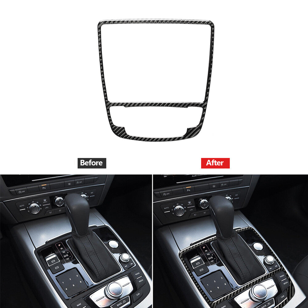 2012-2018 Carbon Fiber Gear Shift Decorative Panel Cover Trim for Audi A6 A7