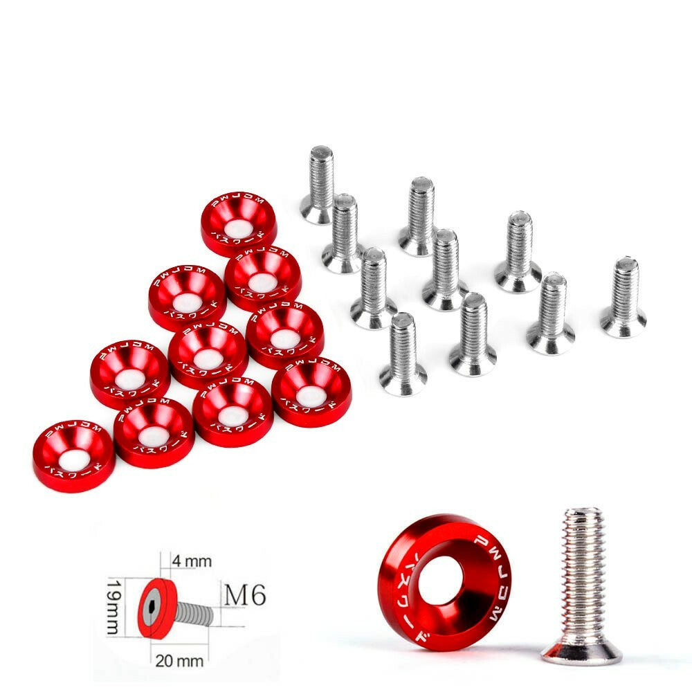 M6 Bolts Car Engine Bumper Fender Washers License Plate Screws 20PCS