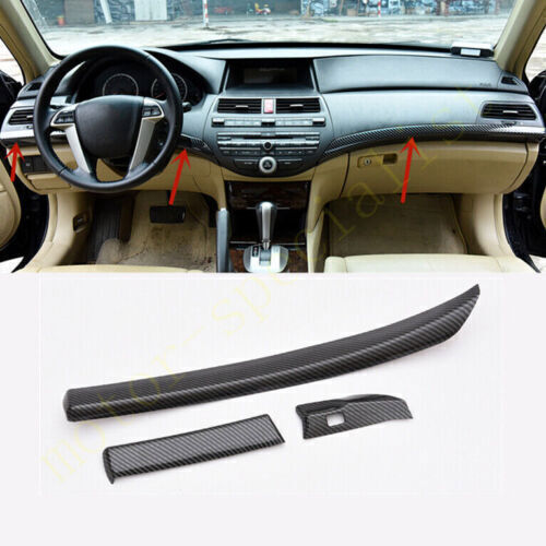 for Honda Accord 2008-2012Carbon Fiber Console Center Dashboard Cover Trim Decor