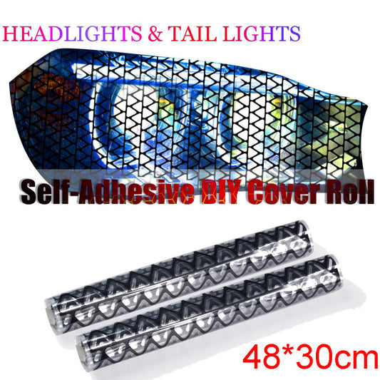 2Pack Car Rear Tail Light Lamp Stickers Honeycomb Type Decal Black 4830cm