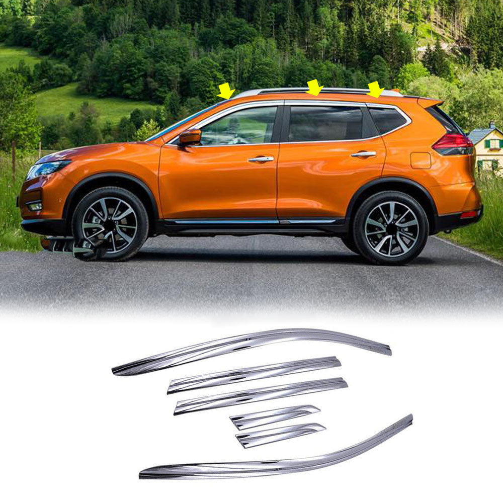 for Nissan Rogue 14-2020 Chrome Window Vent Visor Sun Rain Deflector Guard Decor