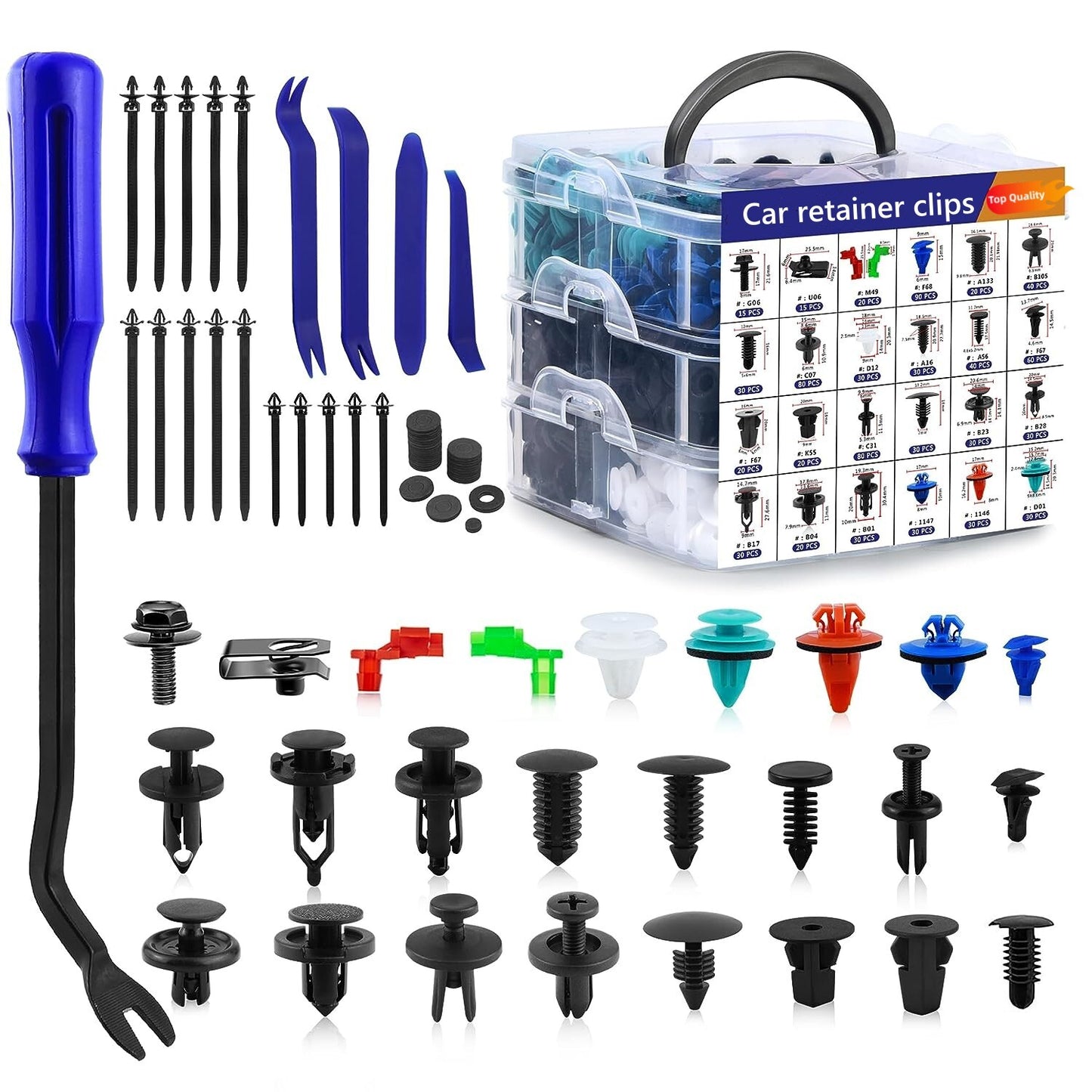 Automotive clips, plastic rivets, crash shield fixing clips, automatic decorative fasteners and clips