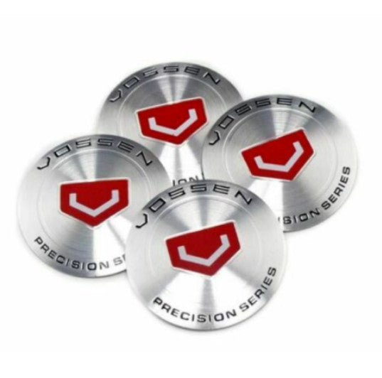 4x45mm Vossen Silver Red Wheel Center Sticker Wheel Rim Sticker Edge Sticker